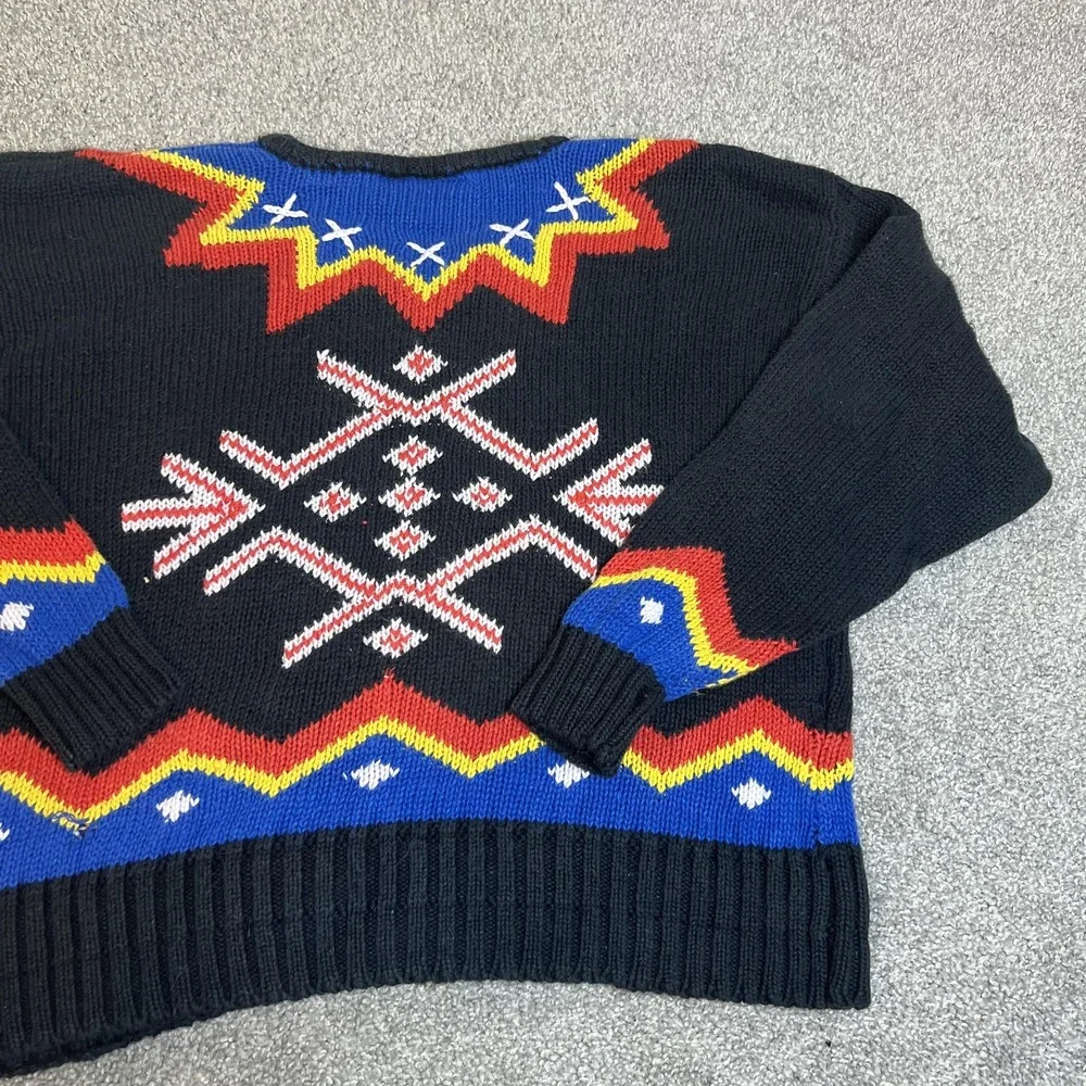 Vintage Lizsport Sweater Mens Large Geometric Knit Pullover 90s‎